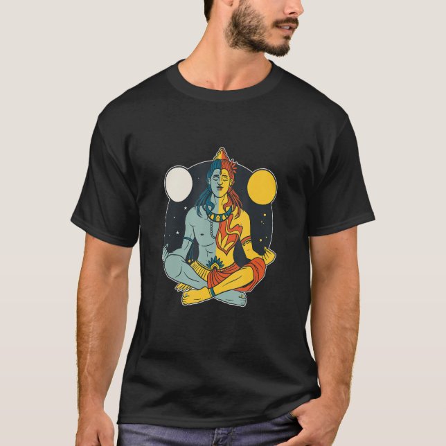 Camiseta Hindu Lord Shiva Statue Divine Meditation Figurine (Frente)