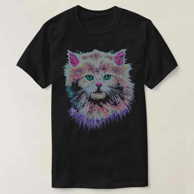 Camiseta Hip 80s - Gato Retro Louco (Frente do Design)