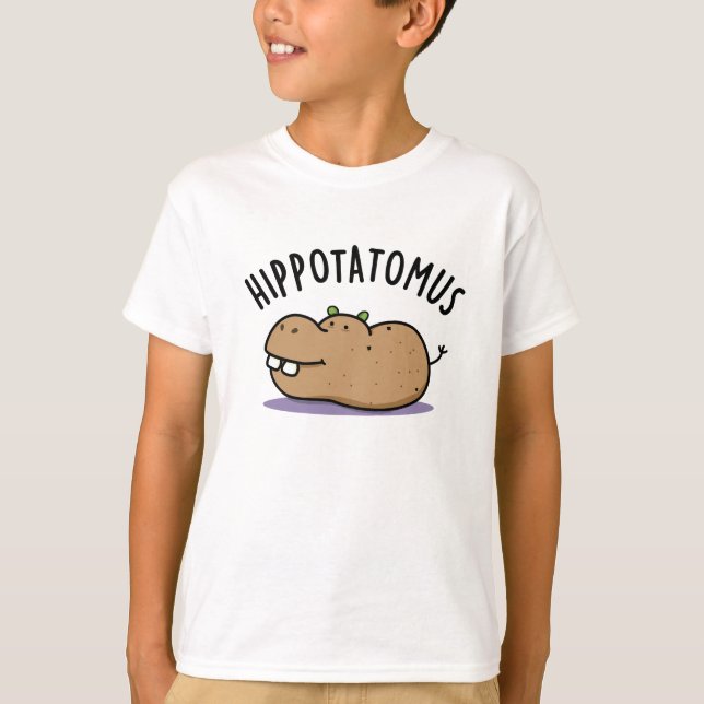 Camiseta Hip-batateira-mus Funny Hippo Pun (Frente)