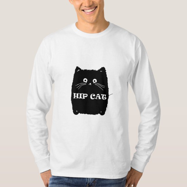 Camiseta HIP BLACK CAT | DESIGN de amante CATS (Frente)