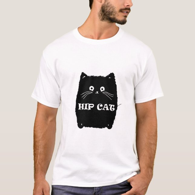 Camiseta HIP BLACK CAT | DESIGN de amante CATS (Frente)