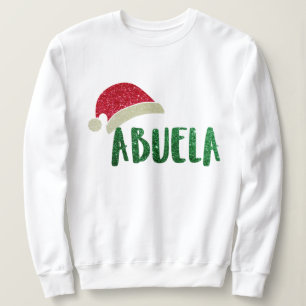 Camiseta Hip Grandma Abuela Glitter Santa Hat Natal