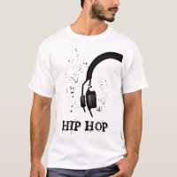 Hip Hop Auscultadores gráfico preto e branco