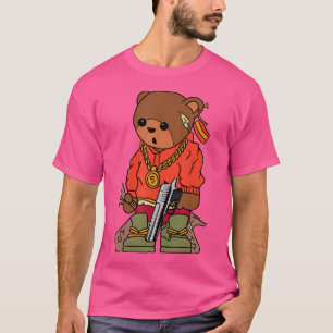 Camiseta Hip Hop do Rapper Bear Ursinho Gangster Hippie Hip