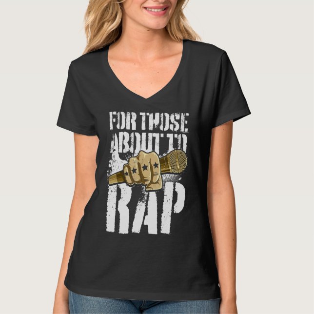 Camiseta Hip Hop Do Rapper De Música rap Para Aqueles Prest (Frente)