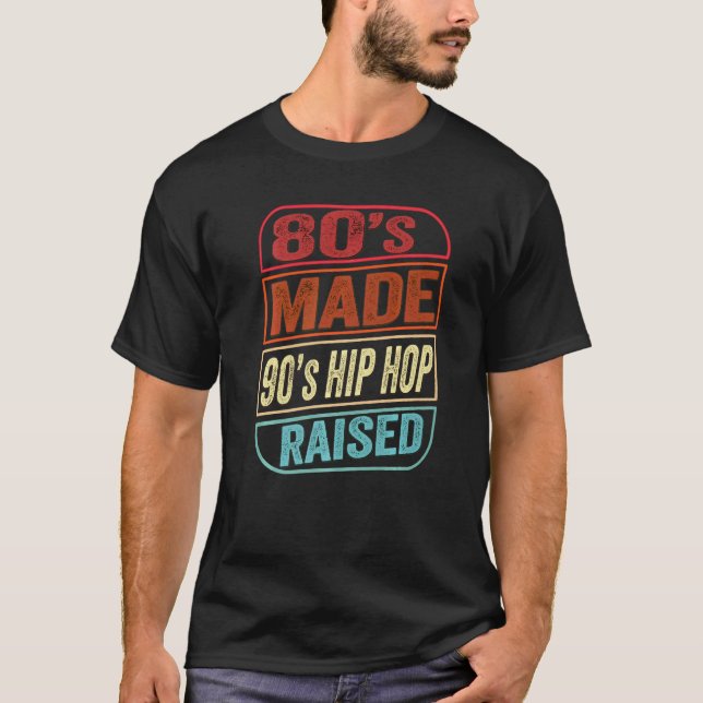 Camiseta Hip Hop dos anos 80 criado eu amo Hip Hop dos anos (Frente)