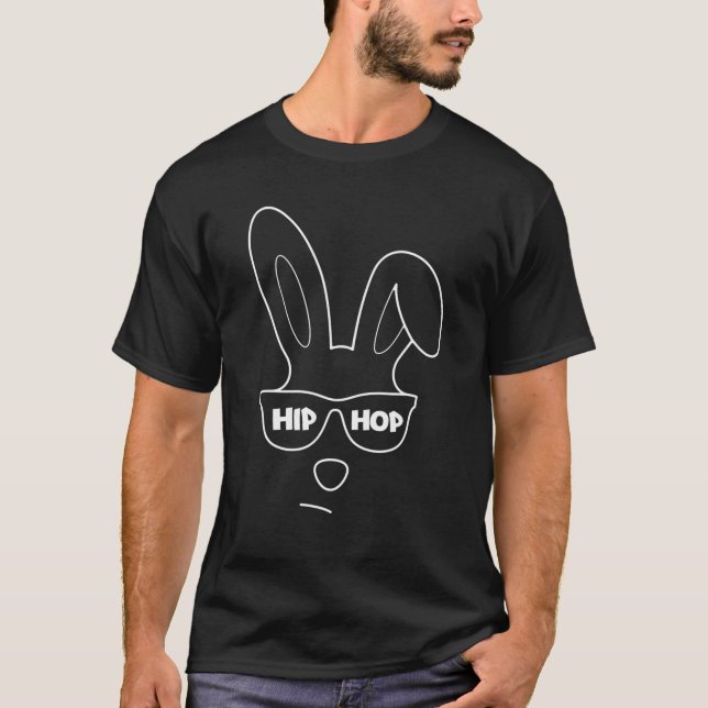 Camiseta Hip Hop Easter Bunny With Sunglasses Funny Easter (Frente)