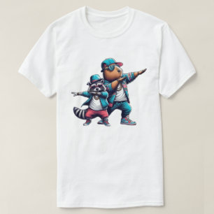Camiseta Hip Hop Havoc: Capivara e Guaxinim no Dab Dance Sh
