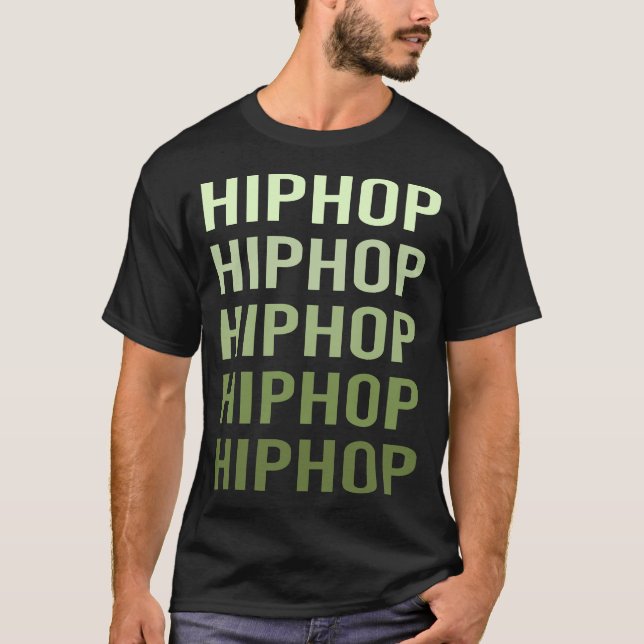 Camiseta Hip Hop Hiphop Texto Verde (Frente)