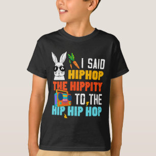Camiseta Hip Hop Hippity Engraçado Páscoa Coelhinhos Menina