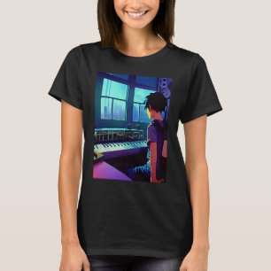 Camiseta hip hop lo fi estética de chillhop beats relaxante