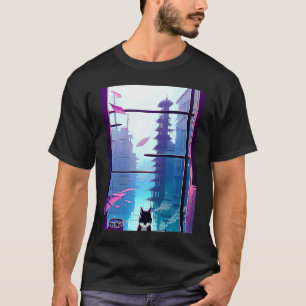 Camiseta Hip hop lo fi estética de chillhop relaxante gato 