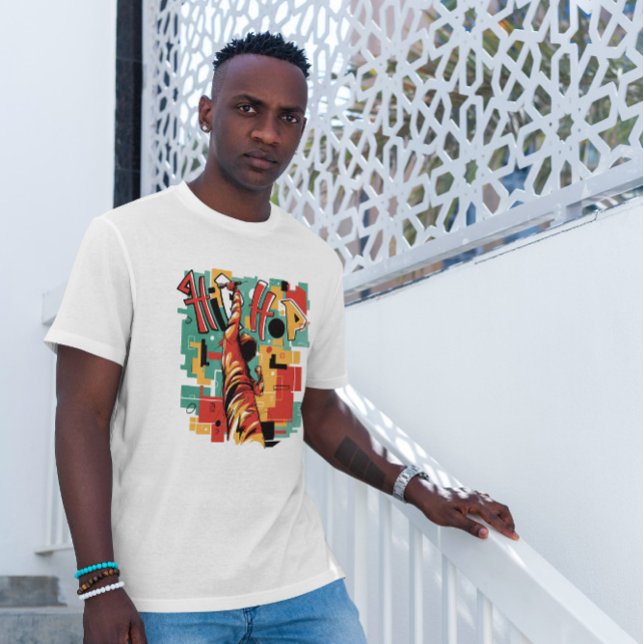 Camiseta Hip Hop Musical Abstrato (Criador carregado)