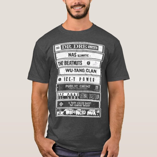 Camiseta Hip Hop Old School Retro Artists Cassettes Rap (Frente)