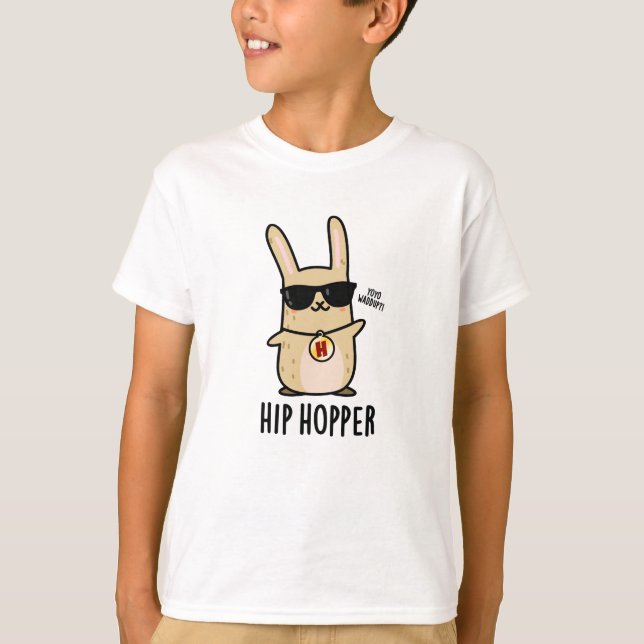 Camiseta Hip Hopper Funny Coelho Coelho Pun (Frente)