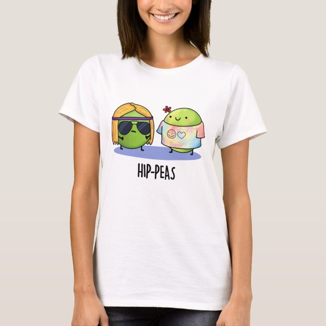 Camiseta Hip-peas Engraçado Hippie Peas Pun (Frente)