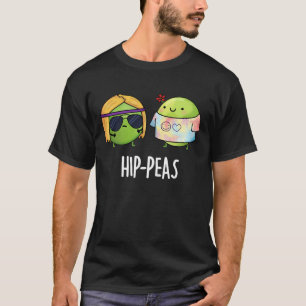 Camiseta Hip-peas Engraçado Hippie Peas Pun Dark BG