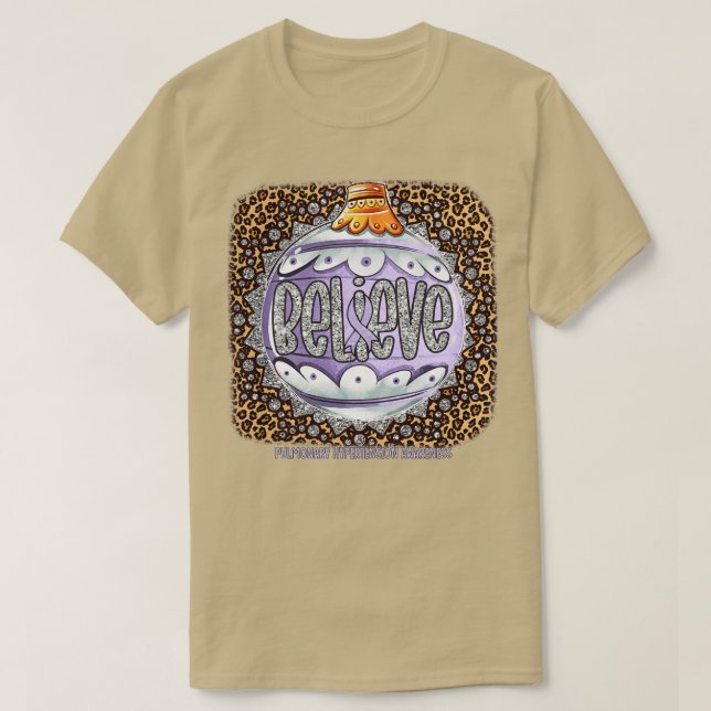 Camiseta Hipertensão pulmonar Sensibilização Acreditam no O (Frente do Design)