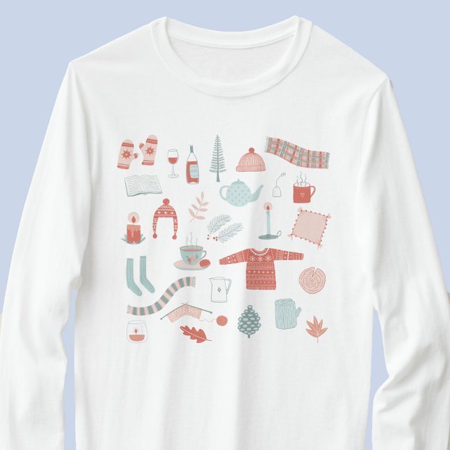 Camiseta Hipertensão Retroescandinava (Hygge Scandinavian style cosy things t-shirt)