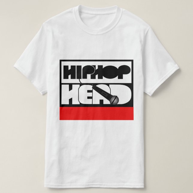 Camiseta HipHop Head larga o microfone (Frente do Design)