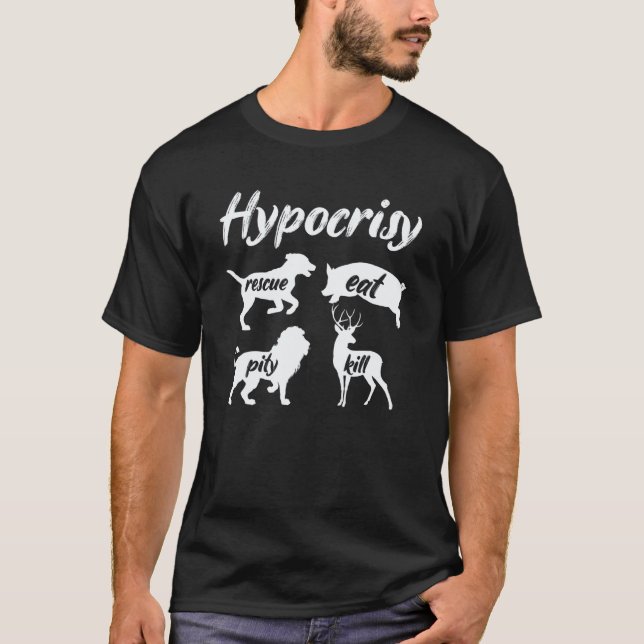Camiseta Hipocrisia Resgate Coma Veganismo Plante Base Orgâ (Frente)
