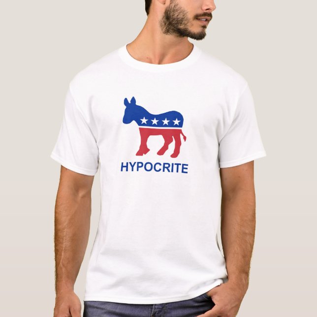 Camiseta Hipócrita do asno de Democrata (Frente)