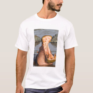 Camiseta Hipopótamo bocejando, Tanzânia
