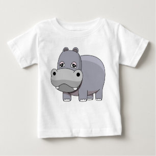 Camiseta Hipopótamo bonito do bebê