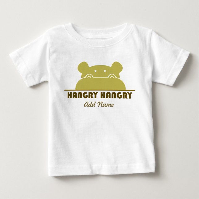 Camiseta Hipopótamo bonito engraçado verde de Hangry com (Frente)