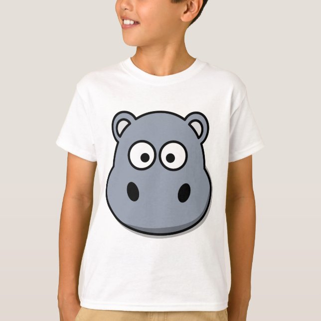 Camiseta hipopótamo, cabeça, desenho animado (Frente)