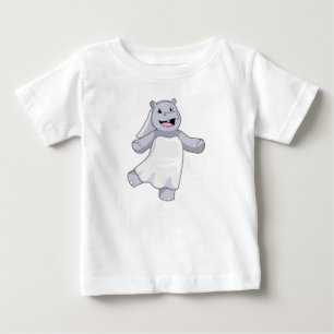 Camiseta Hipopótamo como Noiva com Véu