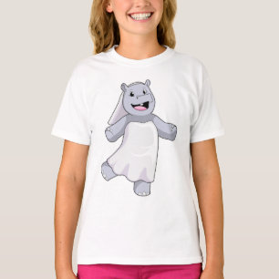 Camiseta Hipopótamo como Noiva com Véu