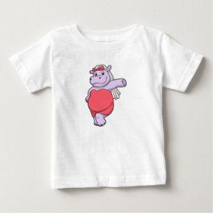 Camiseta Hipopótamo como Noiva com Véu e Arco