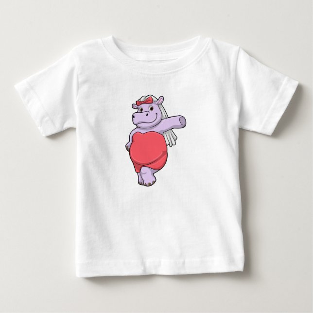 Camiseta Hipopótamo como Noiva com Véu e Arco (Frente)