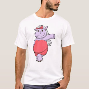 Camiseta Hipopótamo como Noiva com Véu e Arco