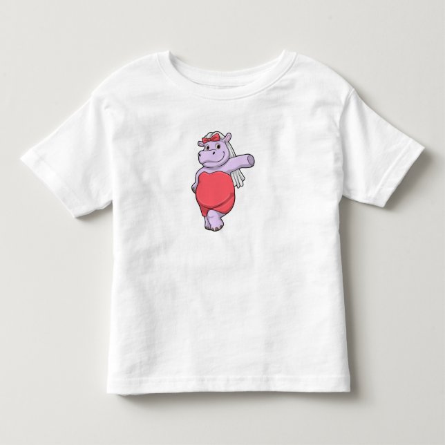 Camiseta Hipopótamo como Noiva com Véu e Laço (Frente)