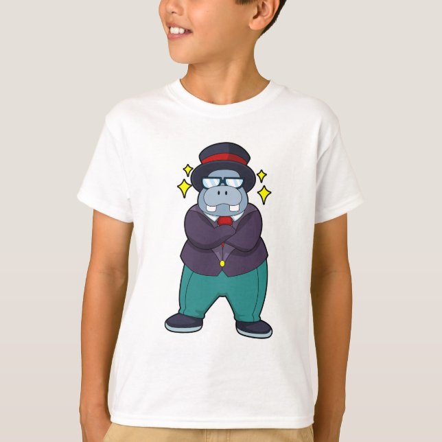 Camiseta Hipopótamo como Noivo com Terno.PNG (Frente)