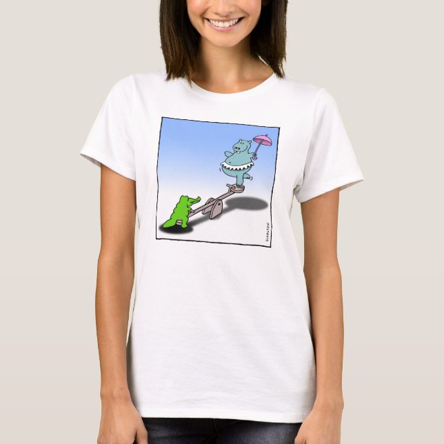 Camiseta Hipopótamo contra o crocodilo (Frente)
