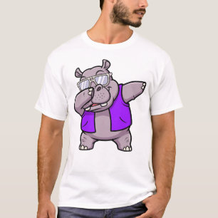 Camiseta Hipopótamo Dabbing Engraçado Fofo Dança Dab