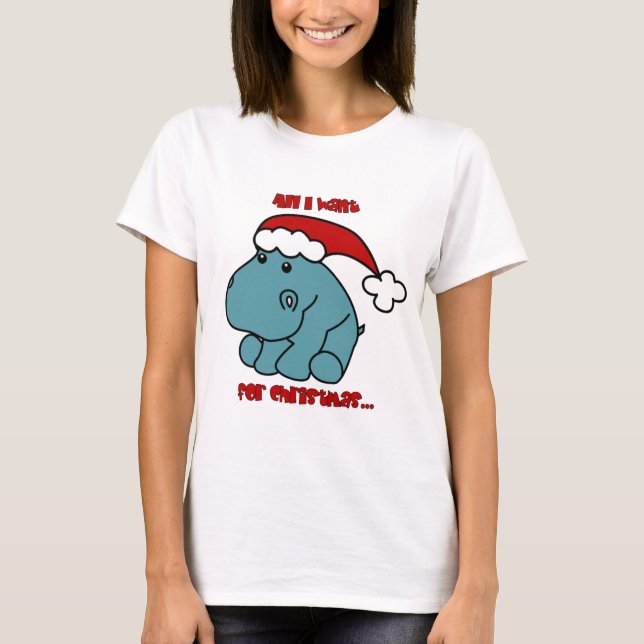 Camiseta Hipopótamo do Natal (Frente)