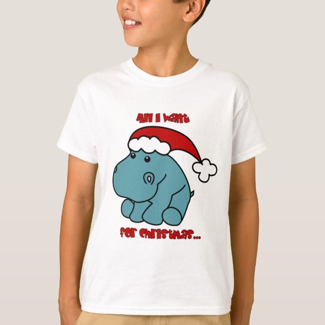 Camiseta Hipopótamo do Natal (Frente)