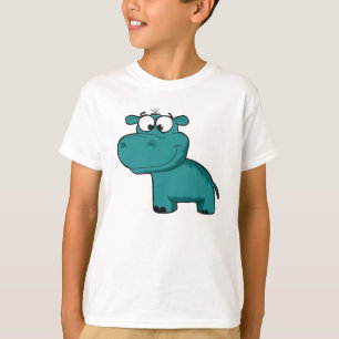 Camiseta Hipopótamo feliz azul