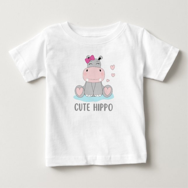 Camiseta Hipopótamo fofo  (Frente)