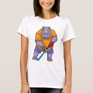 Camiseta Hipopótamo Hóquei de campo Stick de hóquei Esporte