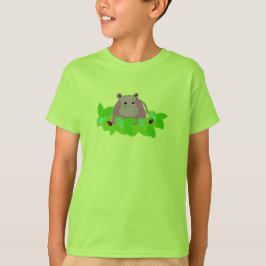 Camiseta Hipopótamo Roxo com Joaninhas