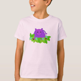 Camiseta Hipopótamo Roxo com Joaninhas
