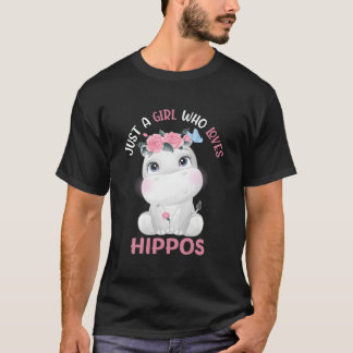 Camiseta Hipopótamo Só Um Quem Ama Hipopótamos Flor Floral