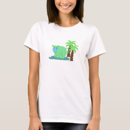 Camiseta Hipopótamo Verde na Água