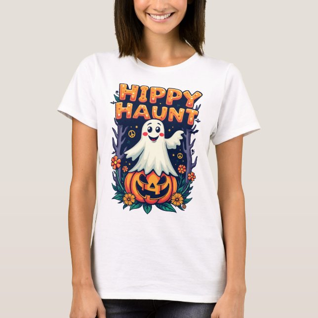 Camiseta Hippi Haunt Halloween (Frente)