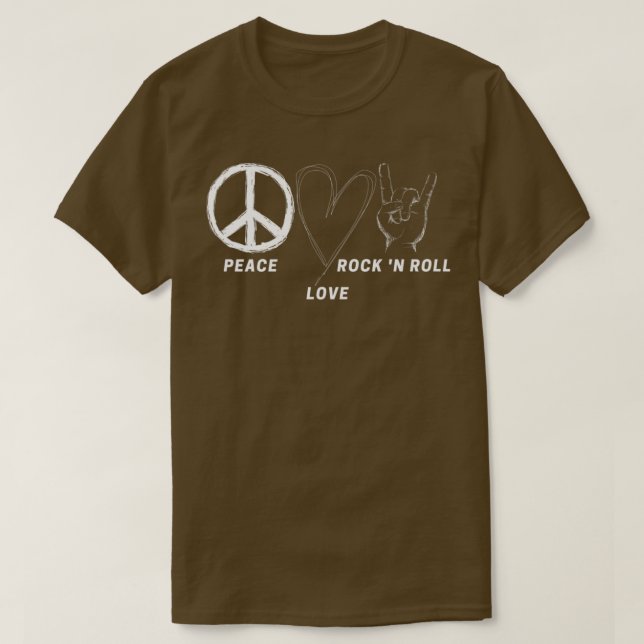 Camiseta Hippie 70s Peace Love Rock N Roll Legal Banda Love (Frente do Design)